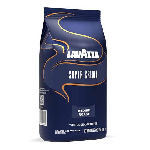 Lavazza Super Crema Espresso Whole Bean Coffee Pack - Hazelnut Brown Sugar Variation, 3 x 2.2 lb Bags
