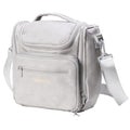 BOOMRICH Large Toiletry Bag for Women, Hanging Leather Travel Makeup Bag with 360¡Æ Hook and Shoulder Strap, Travel Organizer for Full Sized Container, Toiletries, Brushes (Grey)