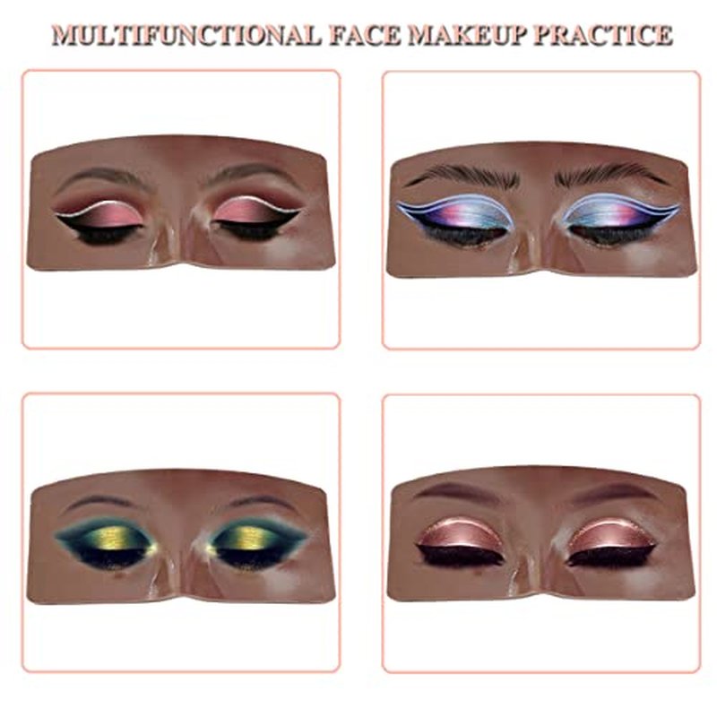 3D Realistic Makeup Practice Face Board Set With Kit for Professional Artists, Students and Beginners - Eyes and Eyeshadow Training Mannequin