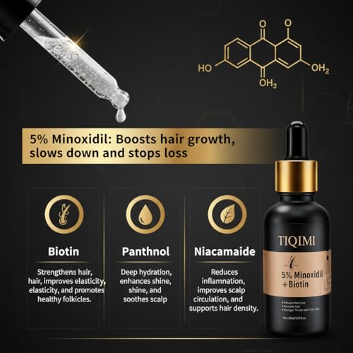 1 Fl Oz Minoxidil Hair Regrowth Foam for Women & Men with Biotin & Rosemary Oil