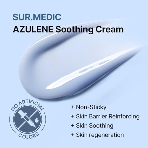 SURMEDIC Azulene Face Cream 50ml - Soothing Moisturizer for Sensitive Skin, Calms Irritation