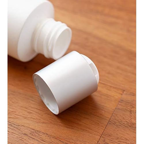 JUVITUS 4 oz / 120 ml White Plastic HDPE Refillable Cylinder Squeeze Bottle with Silver Disc Cap (12 Pack)