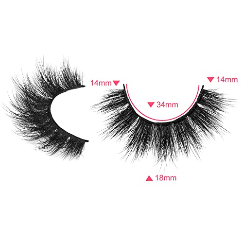 Newcally Eyelashes False Lashes Thick 18MM Long Faux Mink Eye Lashes Pack Dramatic Thick Volume Fake Eyelashes 12 Pairs Soft Reusable Lashes Multipack