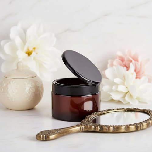 12oz Amber Plastic Jar with Black Flip Top - Reusable Food & Home Storage