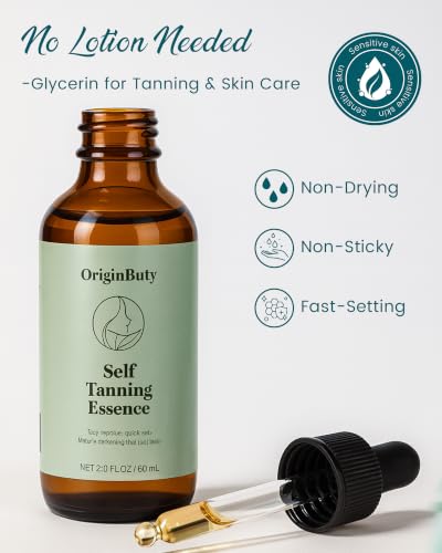 Natural Essence Face Tanning Drops - 2.03 fl oz DHA Self Tanner for Sun-Kissed Glow