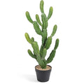 32 Inch Artificial Cactus Tall Fake Cacti with Planter for Indoor Outdoor Decor - Faux Saguaro Plant