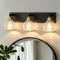 Black and Gold 3-Light Bathroom Vanity Light Fixture - Modern Minimalist Design