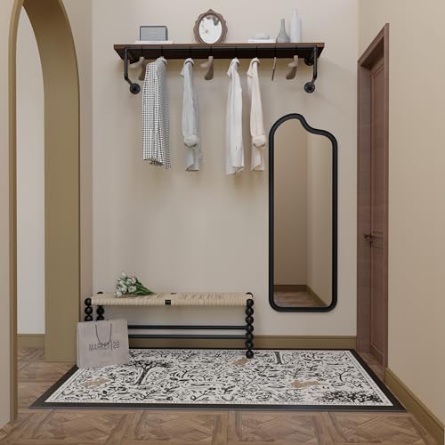 48-Inch Wall Mounted Clothes Rack with Walnut Wood Shelf - Heavy Duty Garment Organizer