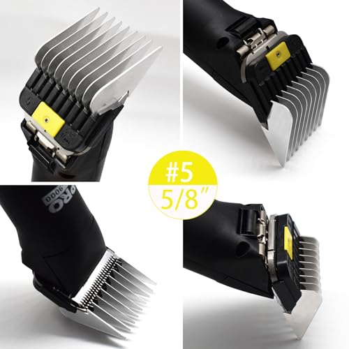 Pet Grooming Guard Combs Set for A5 Style Clippers - 4 Sizes, Stainless Steel & ABS