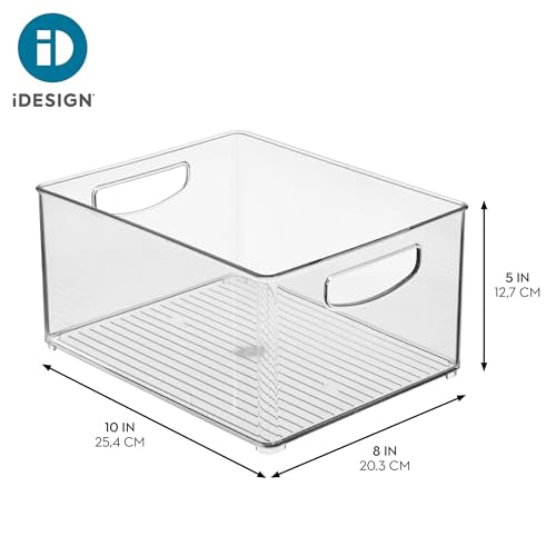 iDesign Stackable Storage Bin with Handles - Clear Set of 4