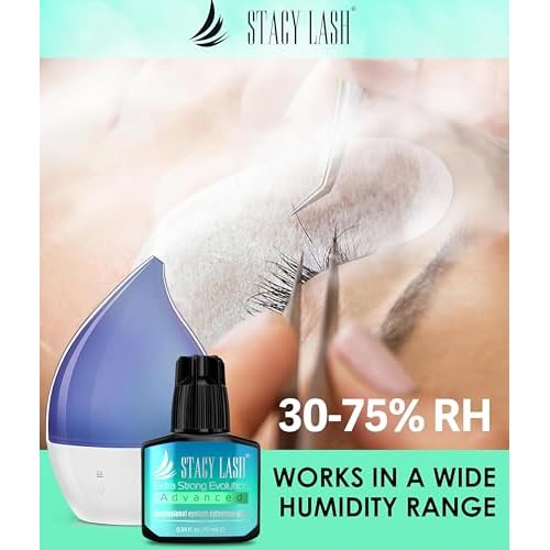 STACY LASH Extra Strong Evolution Advanced Eyelash Extension Glue (0.34fl.oz/10ml)/ 1Sec Dry /6Weeks Retention/Black Adhesive