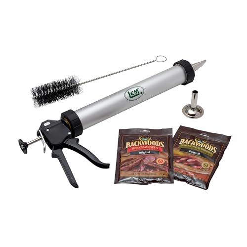 LEM Jerky Cannon and Accessories - Anodized Aluminum Meat Maker for Beef, Deer & Snack Sticks