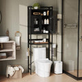 Over The Toilet Storage Cabinet - 5-Tier Bathroom Organizer with Mesh Doors - Black / Rustic Variation