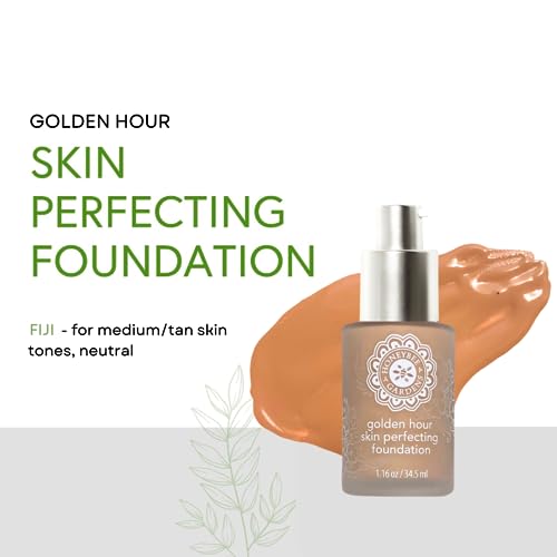 Honeybee Gardens Golden Hour Foundation Fiji Medium Tan Neutral 34.5ml - Skin-Perfecting, Luminous Finish, Vegan