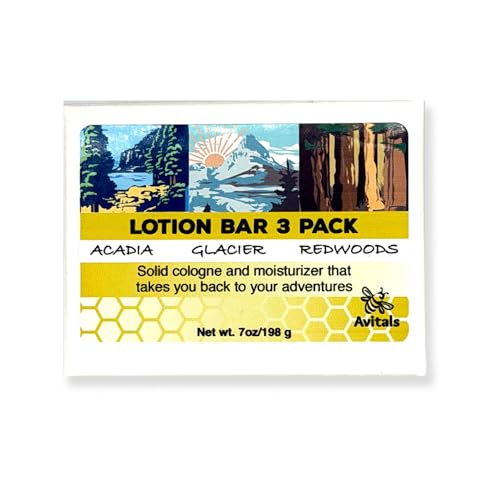 Natural Beeswax Lotion Bar Gift Set - 3-Pack with Shea & Mango Butters