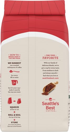 Seattle's Best Coffee Post Alley Dark Roast Ground Coffee 20oz Pack of 6 - Smooth & Rich Flavor