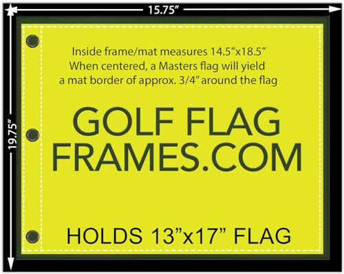 Golf Flag Display Frame 13x17 Inches Compact Black & Green Mat