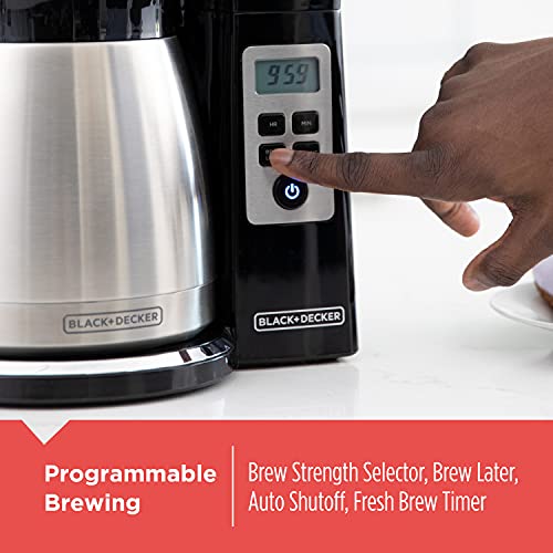 Thermal Programmable Coffee Maker with Brew Strength & Vortex Technology - Black/Steel, CM2046S