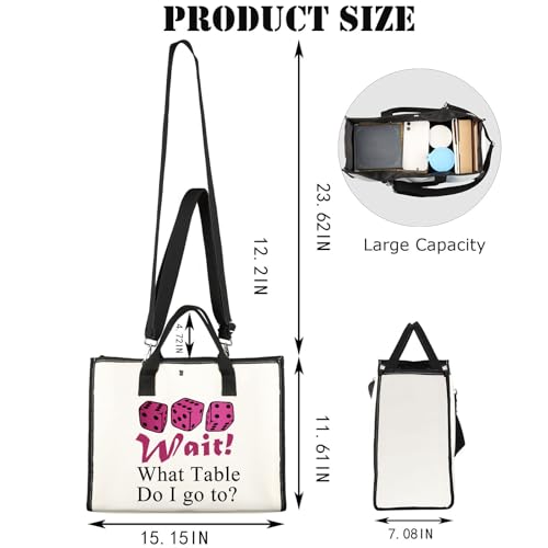 JNIAP Dice Game Makeup Bag Game Night Gifts Dice Gamer Zipper Pouch Game Queen Gifts (wait table tote)