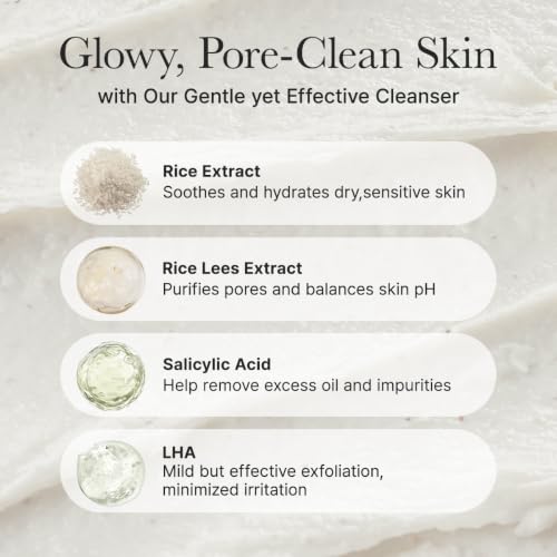 ARENCIA Rice + LHA Pore Control Rice Cake Cleanser - Deep Cleansing for All Skin Types - 150ml / 5.07 fl oz