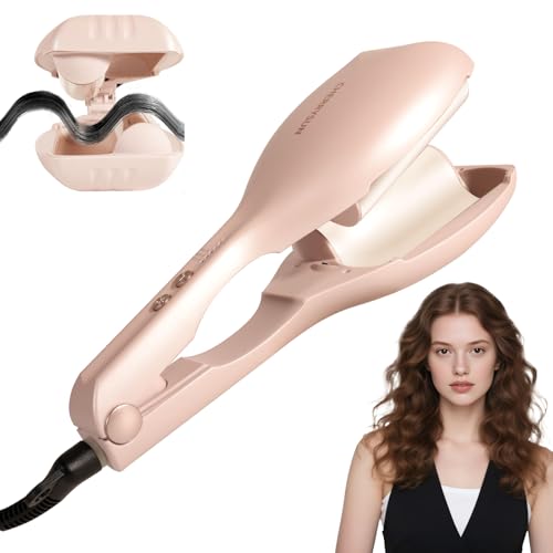 Dual Barrel Hair Crimper Waver for Beach Waves - Ceramic Curling Iron