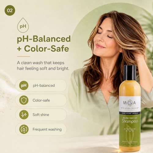 Vegan Organic Hair Shampoo - All Hair Types, 8.8 Fl Oz - Paraben & Sulfate Free with Herbal Scent