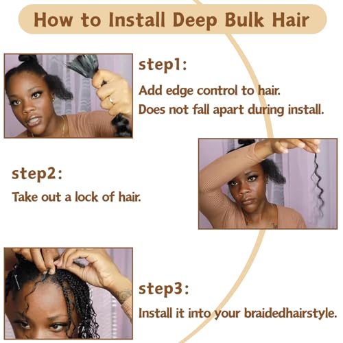 18 Inch Deep Water Wave Hair Extensions 4 Bundles for Braiding - T350#