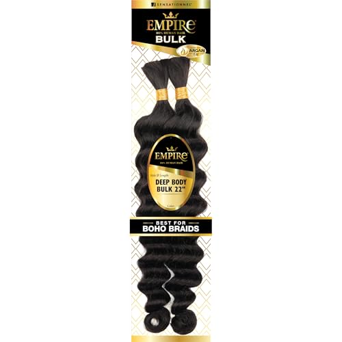 Sensationnel Empire Bulk Braiding Hair 22 Inch 1B OFFBLACK - Deep Body, Tangle & Shed Free