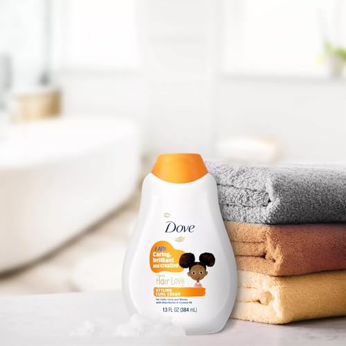 Dove Kids Moisturizing Shampoo + Styling Curl Cream Twin Pack ? ¡°Hair Love¡± Curly Hair Products for Kids, Coconut Cookie Scent (3 Piece Set)