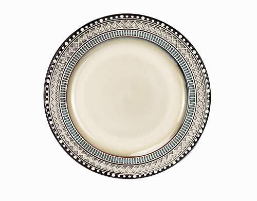 Lorren Home Trends Glazed Dinnerware Set, Blue, Service for 4