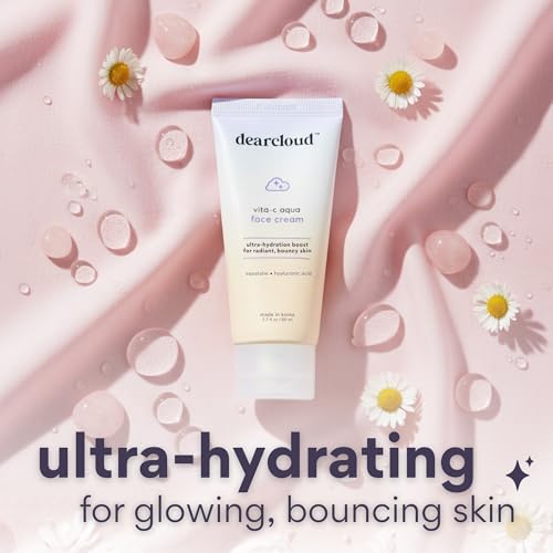 dearcloud Vita-C Aqua Face Cream ? Face Moisturizer with Vitamin C, Squalane Oil for Face, Hyaluronic Acid Serum Hydration ? Moisturizer for Women and Men (2.7 fl oz)