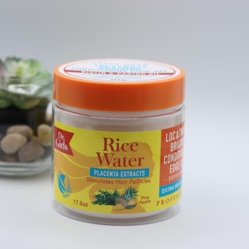 Dr Girls Super Grow Loc & Twist Braiding Gel with Biotin & Castor Oil - Extra Hold, 17.6 oz (Pineapple Scent)