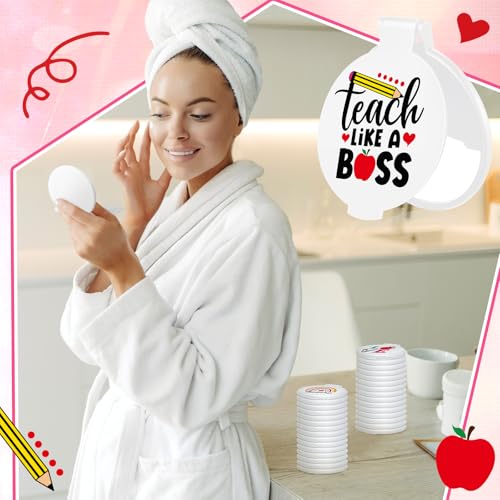 40 Pcs Teacher Appreciation Gift Mini Compact Mirrors for Women - Teachers' Day Bulk Set
