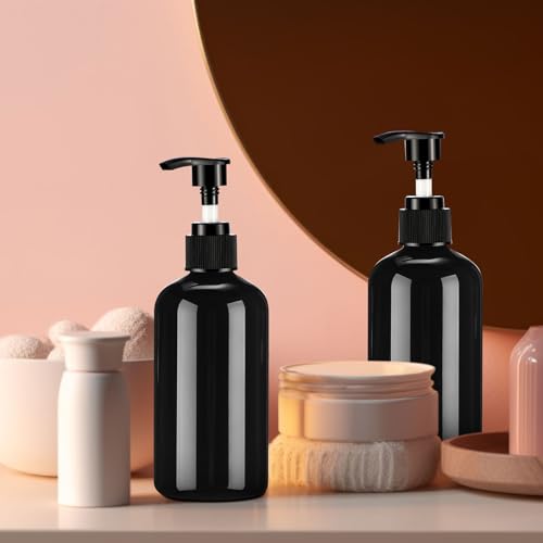 CroBlissful 24 Pack Black 8 oz Plastic Pump Bottles for Lotion & Shampoo - Variation of 24 / Black