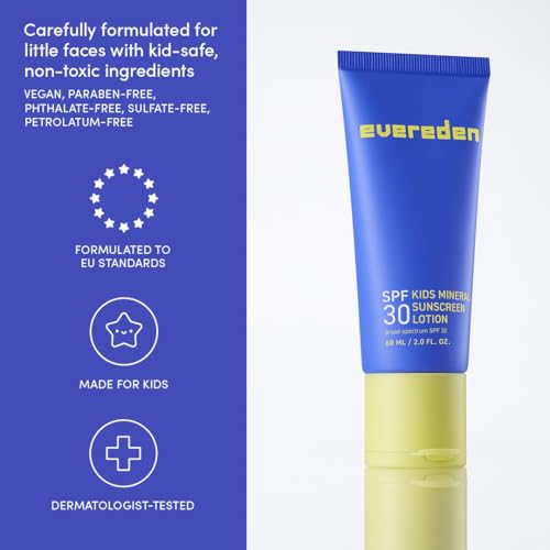 Evereden Daily Routine Set & Non-Toxic Lip Gloss: Clean & Vegan Skin Care for Kids - Nourishing Tween Skincare with Multi-Vitamin Face Wash, Face Cream, SPF 30 Sunscreen & Tinted Lip Gloss