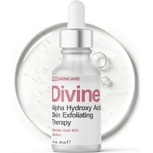 Mandelic Acid Clearing Serum for Acne Scars, Folliculitis, Aging Skin, Dark Spots - 40% Mandelic Acid Peel AHA Liquid Exfoliant, Clinical Grade Facial Peeling Solution