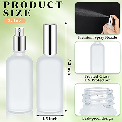 20 Pack 3.4 oz Glass Spray Bottles - Reusable Perfume & Water Sprays, Silver