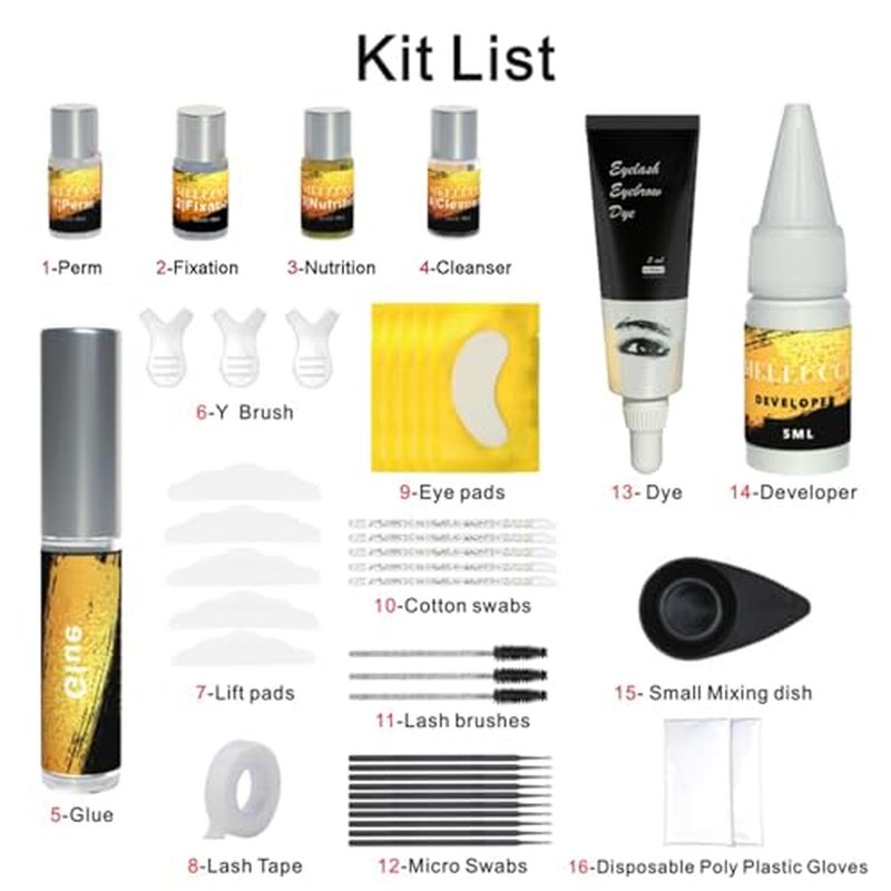 Lash Lift Kit Black Color Upgraded Brow Lamination Kit Easy for Beginner and Professional Salon-Quality Eyelash Perm Kit Safe Effective Results Salon & DIY Use