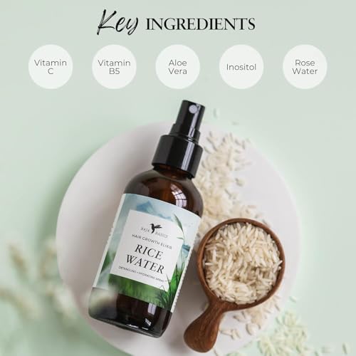 HAPPIE HUMMINGBYRD Fermented Rice Water Hair Growth Spray 4oz Pack of 2 for Thicker, Shinier Hair