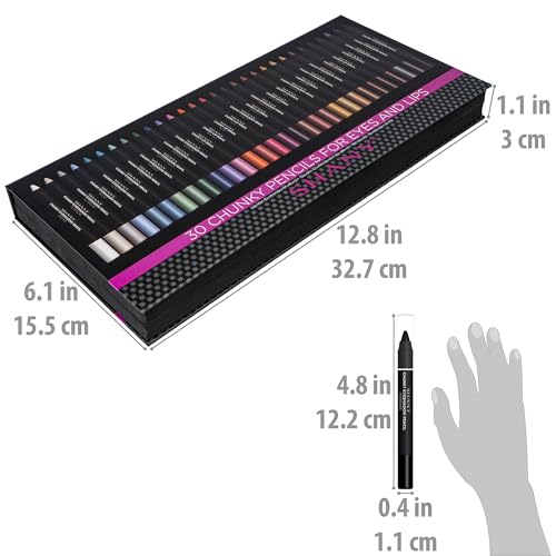 SHANY Chunky Eyeshadow Pencils Lip Liner, Eyeliner, Eye Pencil, Multi Use Chunky Pencils for Eye Shadow, Lip Makeup, Lipstick with Vitamin E,Aloe Vera - Chunky
