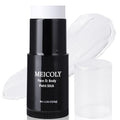 MEICOLY Clown White Face Body Paint Stick(1.06 Oz),Foundation Cream Makeup,Face Paint for Halloween Joker Zombie Vampire Skeleton Skull Special Effects Mime Makeup,White Eye Black Stick for Sports