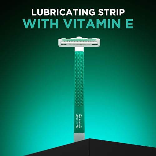 Disposable Razors for Men - Wilkinson Sword Extra 2 Sensitive 20 Pack - Sensitive Skin, Vitamin E, Push Clean, Travel Cap