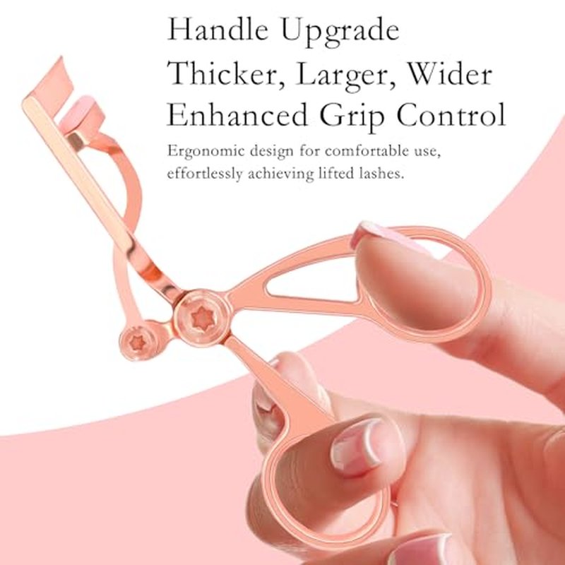 Luxurious Eyelash Curler, Professional Eyelash Curlers Long Lasting Lash Curl Eye Opening Voluminous Lashes Curler Heavy Duty, Zinc Alloy (Pink)