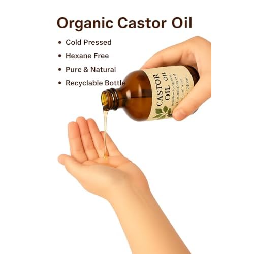 Castor Oil Pack Wrap Organic - Castor Oil Pack Kit Belly Button Cotton for Stomach Liver Detox Neck Abdomen Waist - Organic Cold Pressed Unrefined
