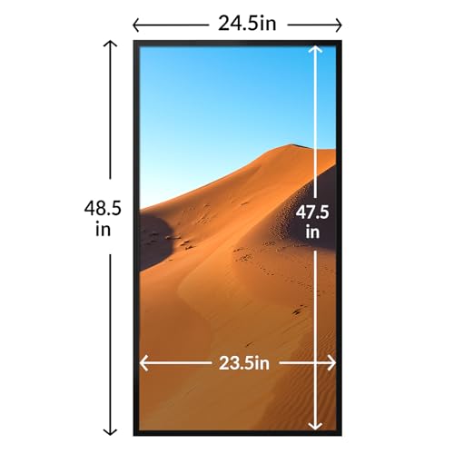Black 24x48 Wall Picture Frame - HD Plexiglas for Vertical or Horizontal Display