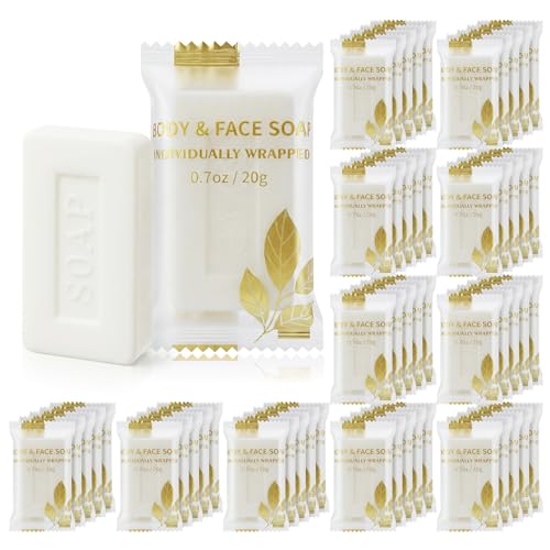 Soap Bar Mini Size of Travel in Bulk, Disposable Small Hand Body Soaps Individually Wrapped Kit, Bath Toiletries Hygiene Supplies, Toiletry for Motel Guest Homeless Charity, 0.7 Oz/20g (120)