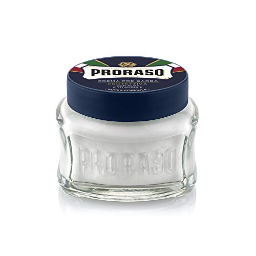 Proraso Pre Shave Conditioning Cream - Aloe Vera & Vitamin E - Protective Formula for Dry, Rough Skin & Beard - Premium Italian Pre Shave Cream - 3.6oz