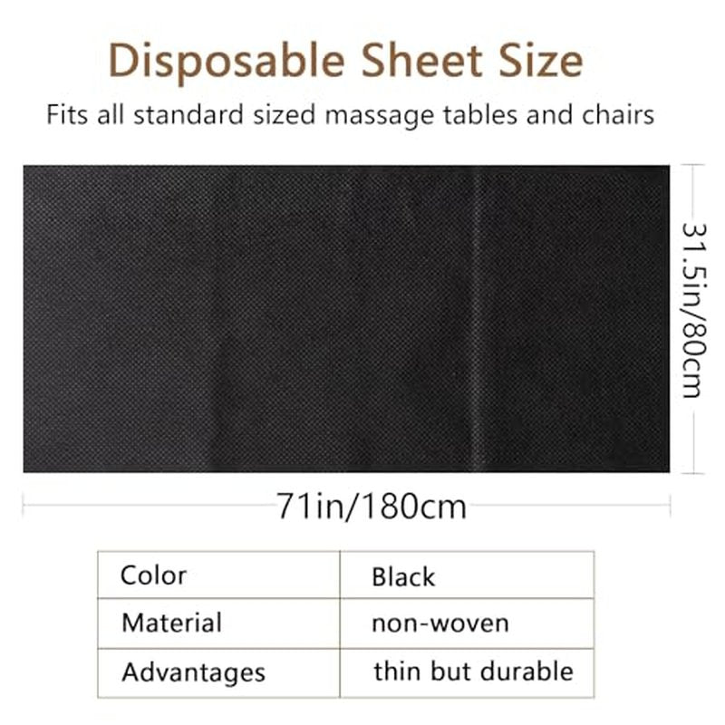 100PCS Disposable Bed Sheets, Black Disposable Massage Table Sheets, Disposable Bed Covers for SPA Lash Wax Tattoo Salon, Non Woven Fabric, 71" x 31" White