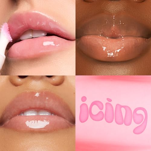 Pink Lip Mask & Gloss with Shea Butter & Vitamin E – Hydrating Overnight Lip Care - Icing Variation