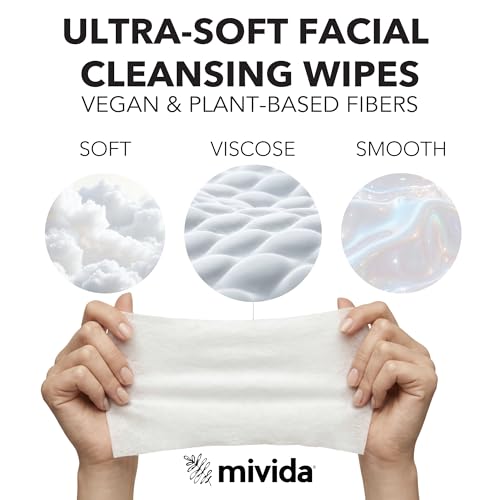 Mivida Hypoallergenic Makeup Remover Wipes with Vitamin E - Travel Pack 10 x 25 Wipes, 250 Count